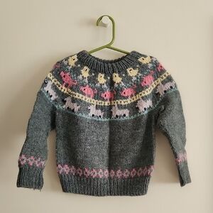 Vintage Kids Knit Sweater 🐤🐖🐑
